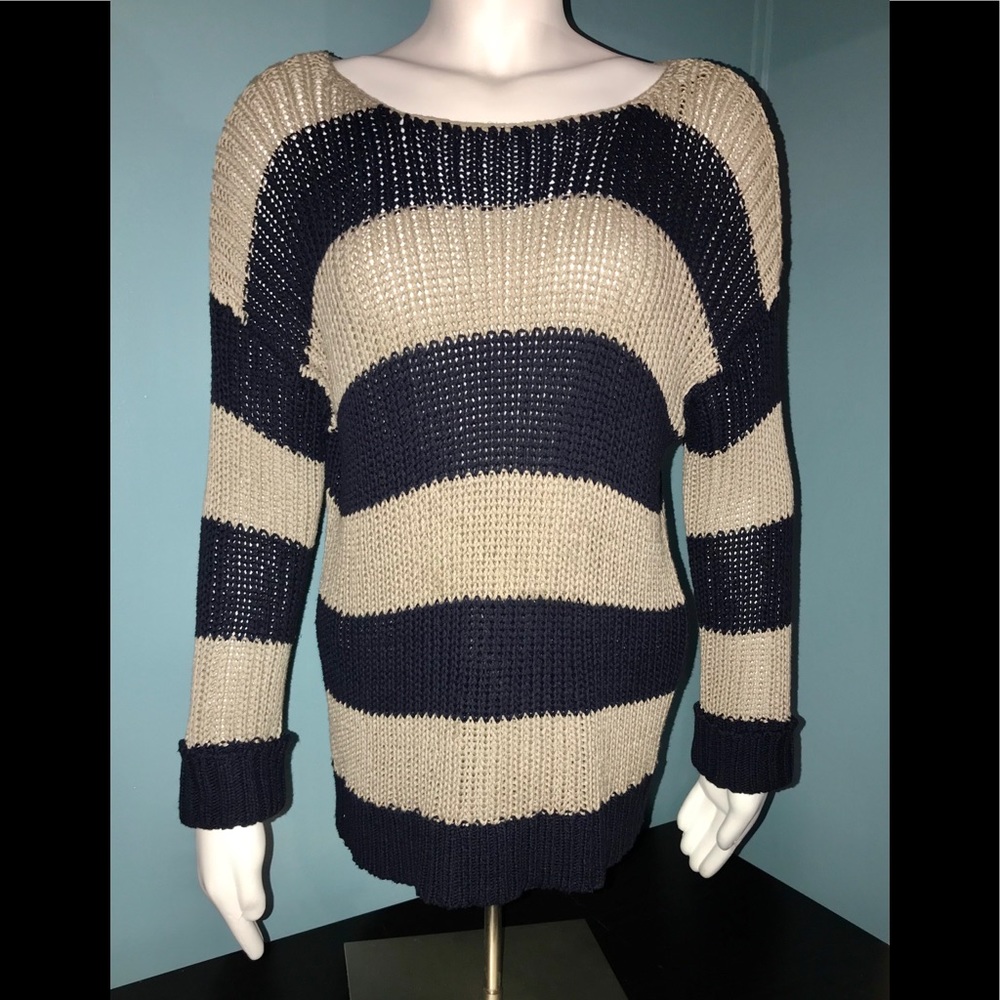 Striped Knit Sweater/ size (L) EUC!!